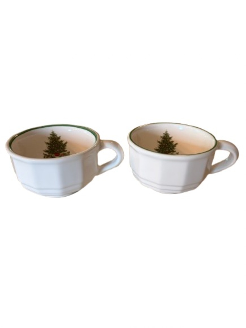 Vintage Pfaltzgraff Christmas Heritage Flat Coffee Mugs Set of 2 Cottagecore